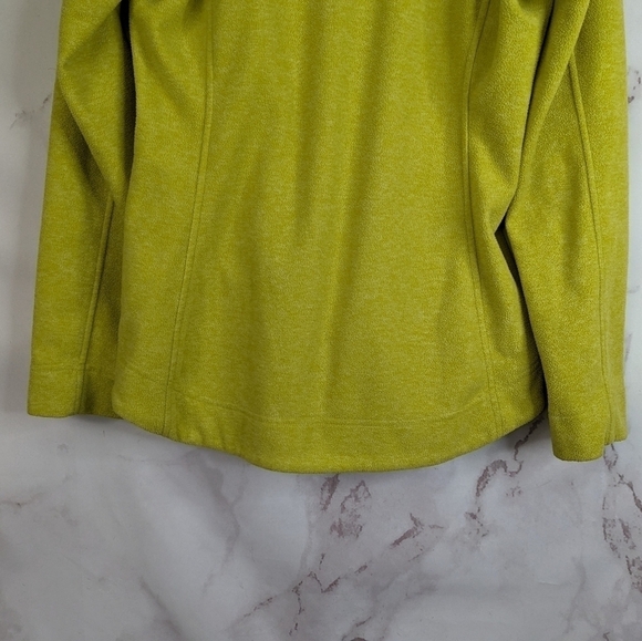 Duluth Trading Fleece Womens Size Small Snap Button Yellow Mock Neck Thumb Holes - Picture 8 of 11